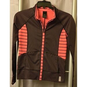 Z by Zella Girl MockNeck Track Jacket Girls Size Large 10/12 Full Zip Pink Black